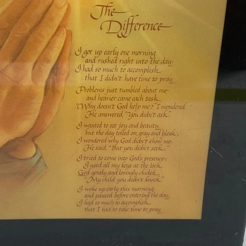 The‎ Difference Inspirational Poem Print Praying Hands Christian Religious Art